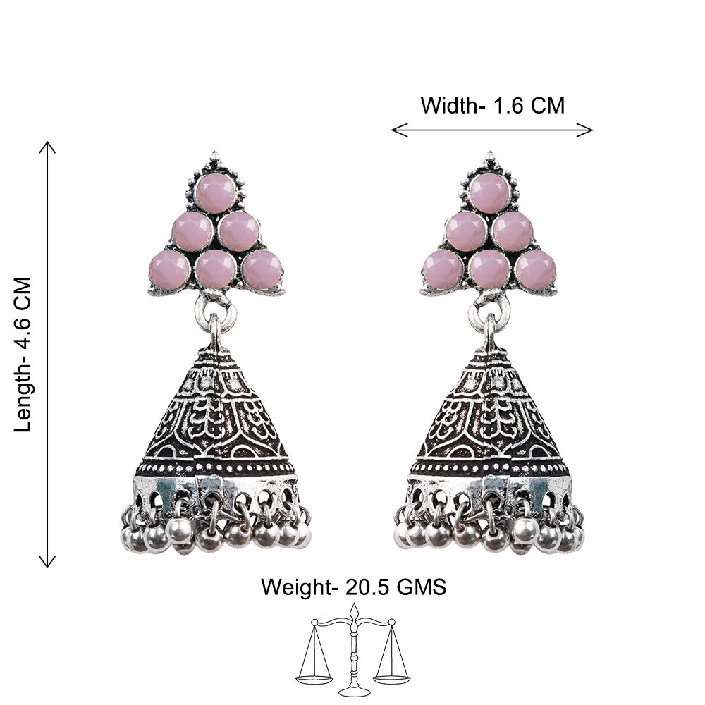 I-conical hanging Jhumki earrings (Baby Pink)