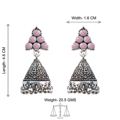 I-conical hanging Jhumki earrings (Baby Pink)