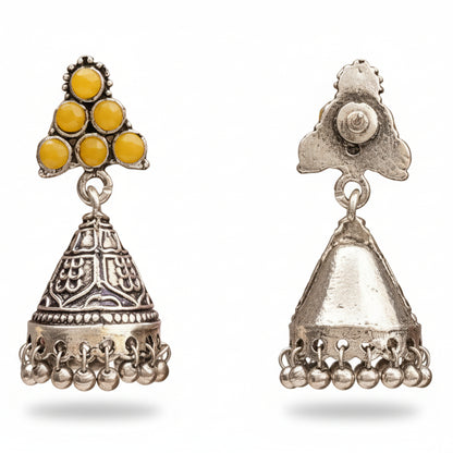 I-conical hanging Jhumki earrings (Yellow)