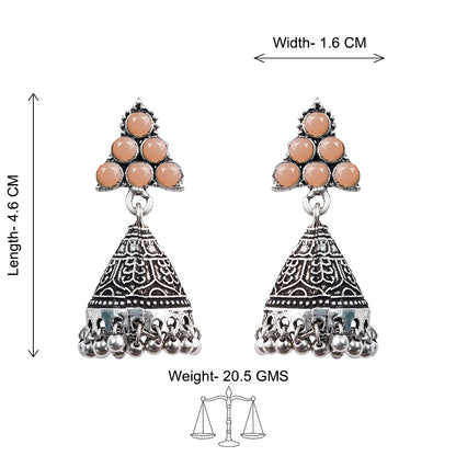 I-conical hanging Jhumki earrings (Light Orange)