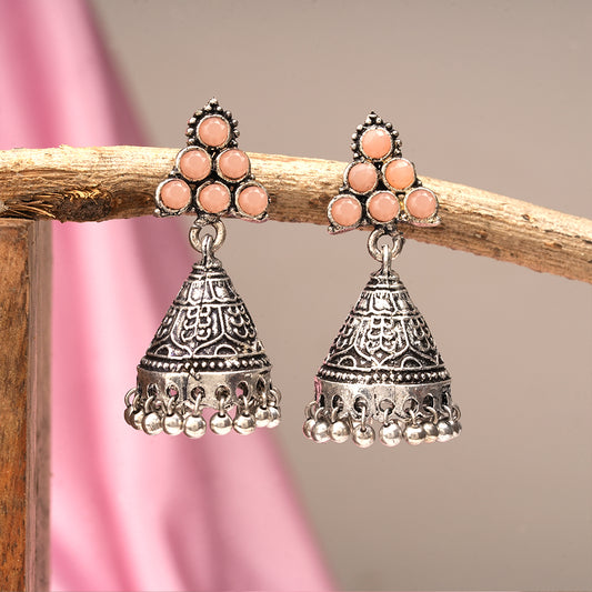 I-conical hanging Jhumki earrings (Light Orange)