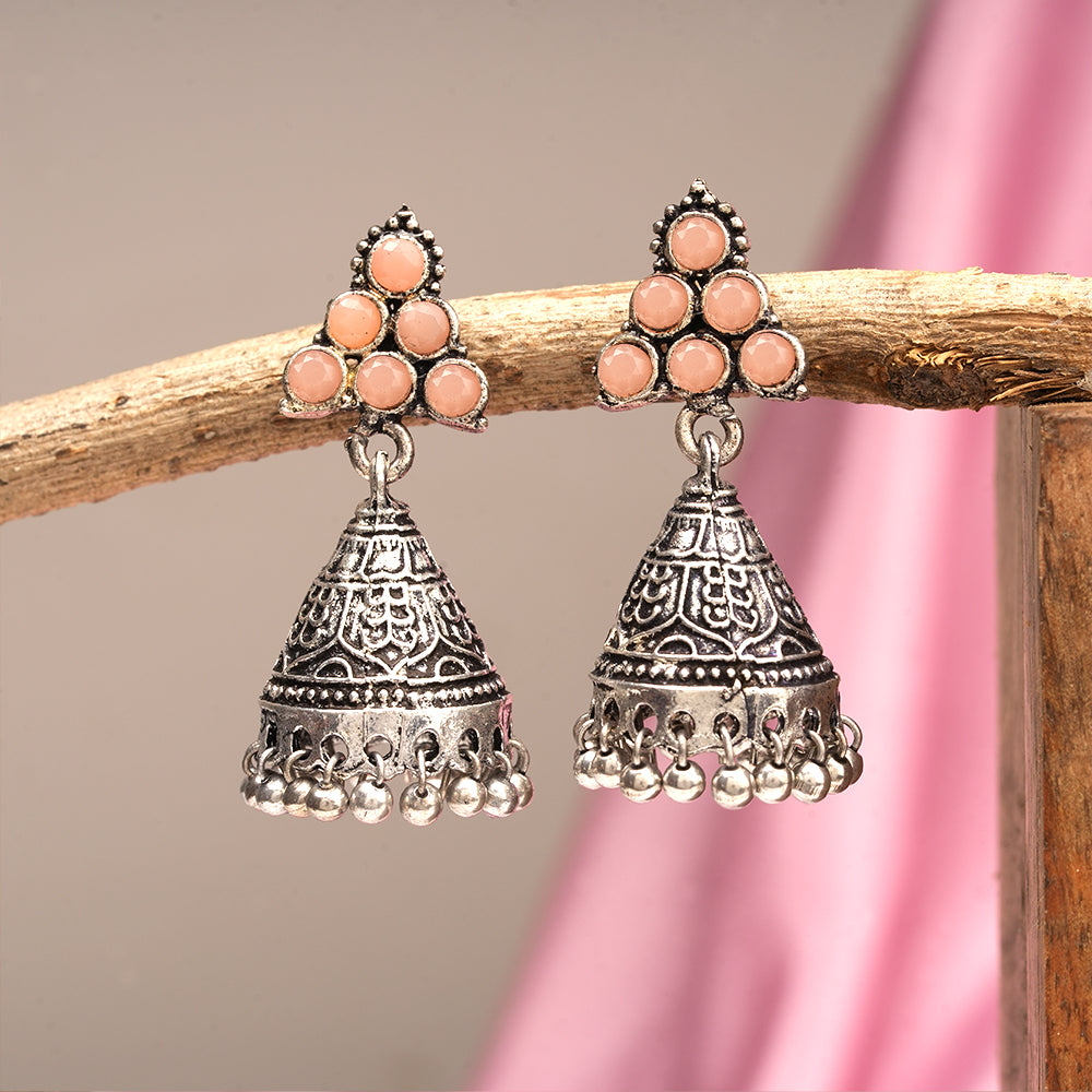 I-conical hanging Jhumki earrings (Light Orange)