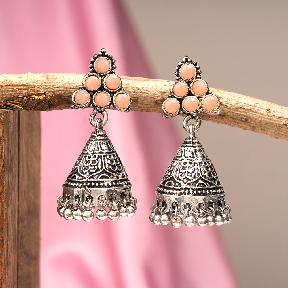 I-conical hanging Jhumki earrings (Light Orange)