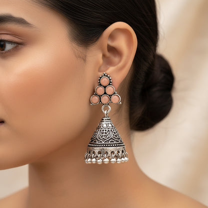 I-conical hanging Jhumki earrings (Light Orange)