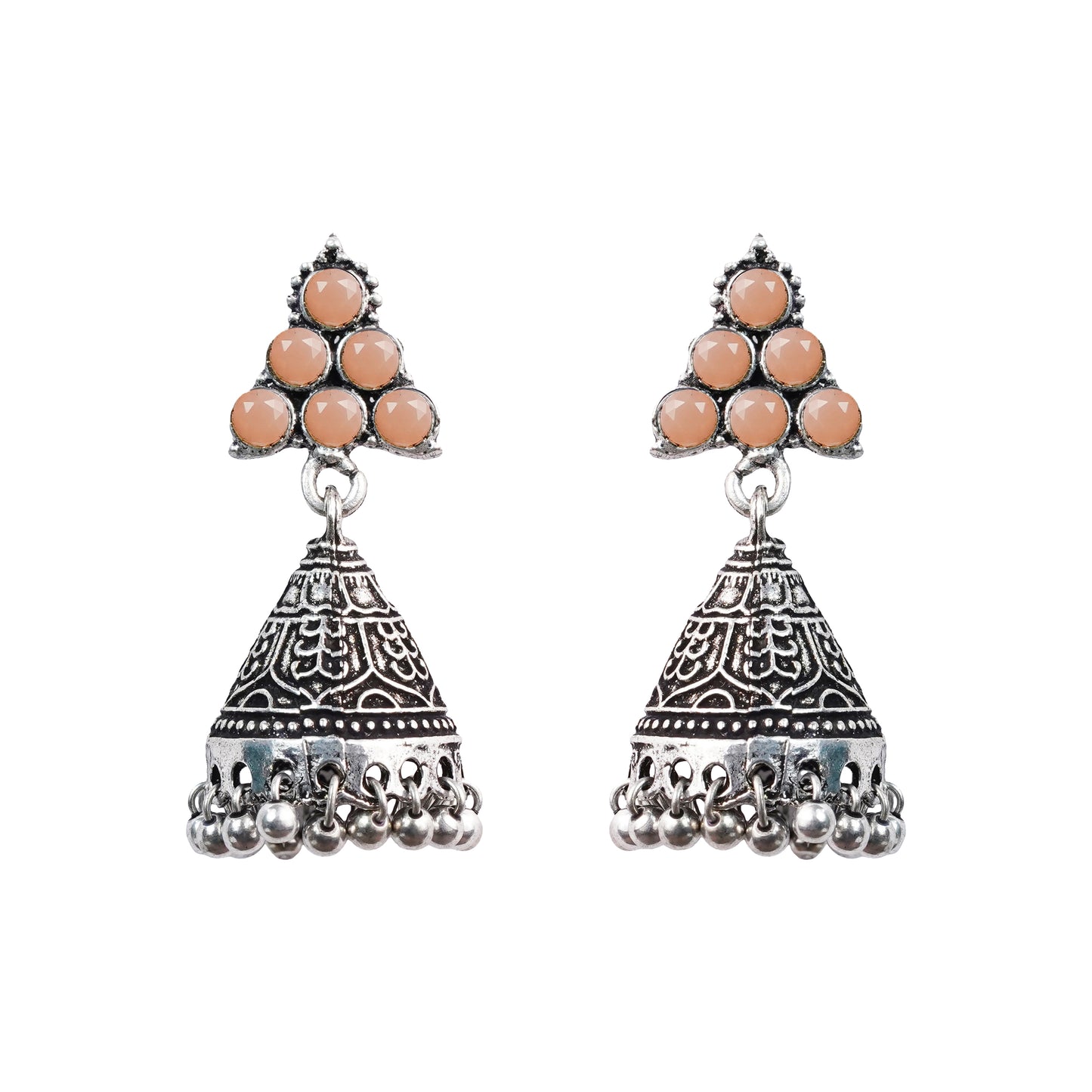 I-conical hanging Jhumki earrings (Light Orange)