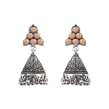 I-conical hanging Jhumki earrings (Light Orange)