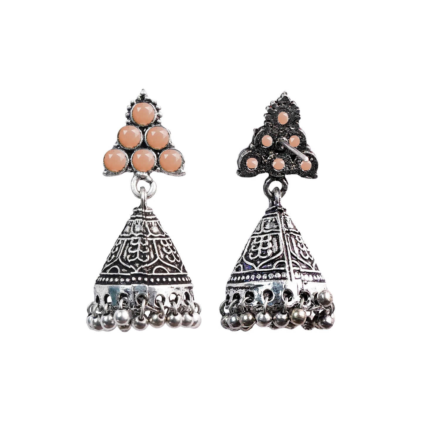 I-conical hanging Jhumki earrings (Light Orange)