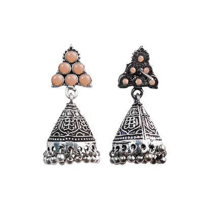 I-conical hanging Jhumki earrings (Light Orange)