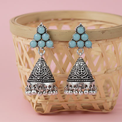 I-conical hanging Jhumki earrings (Mint)