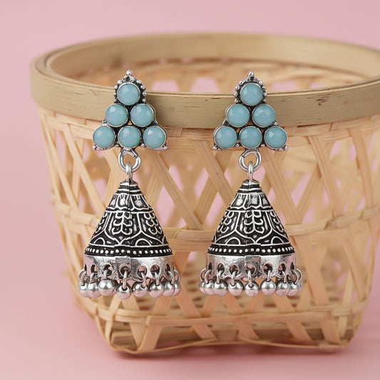 I-conical hanging Jhumki earrings (Mint)