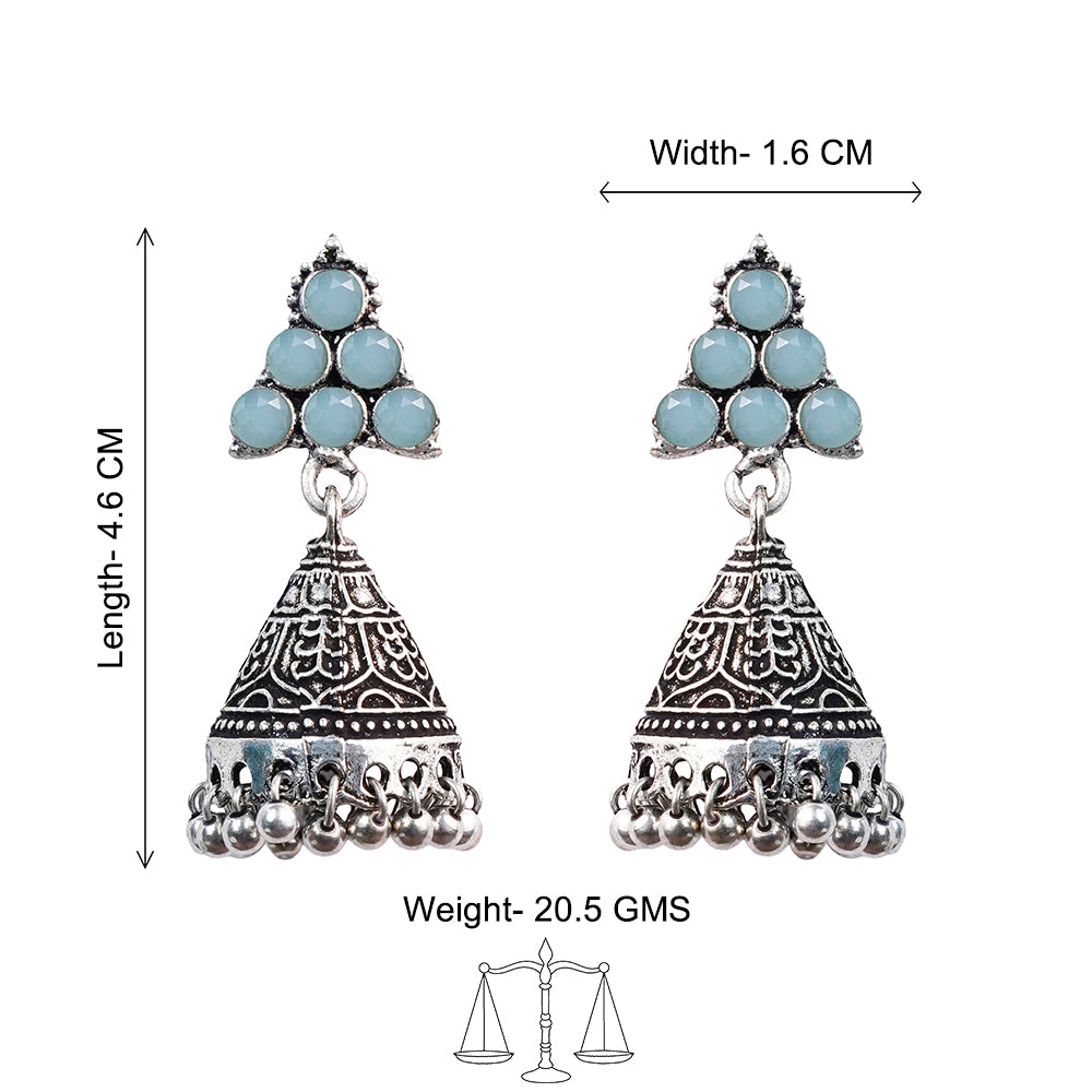 I-conical hanging Jhumki earrings (Mint)