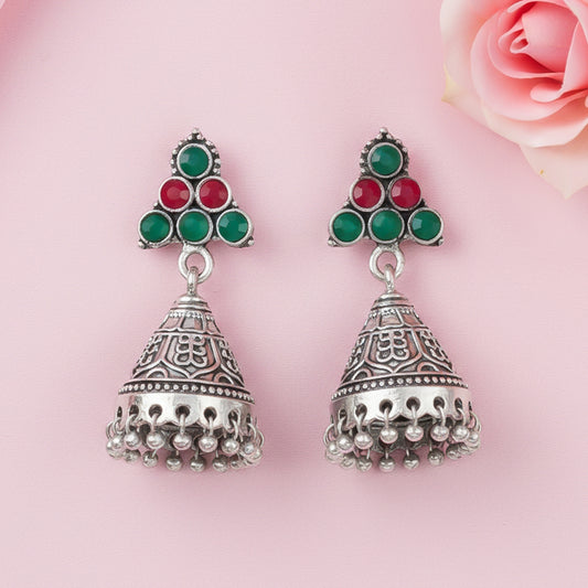 I-conical hanging Jhumki earrings (Multicolored)