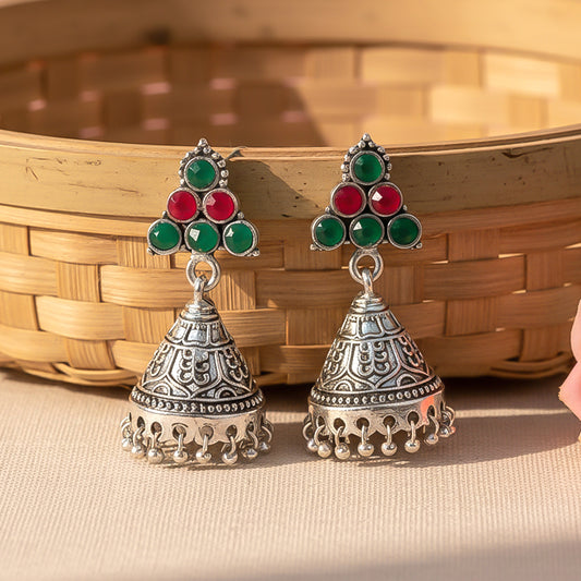 I-conical hanging Jhumki earrings (Multicolored)