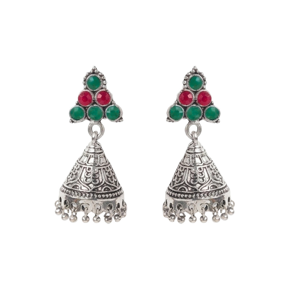 I-conical hanging Jhumki earrings (Multicolored)