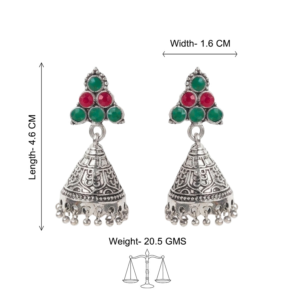 I-conical hanging Jhumki earrings (Multicolored)