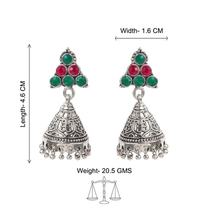 I-conical hanging Jhumki earrings (Multicolored)