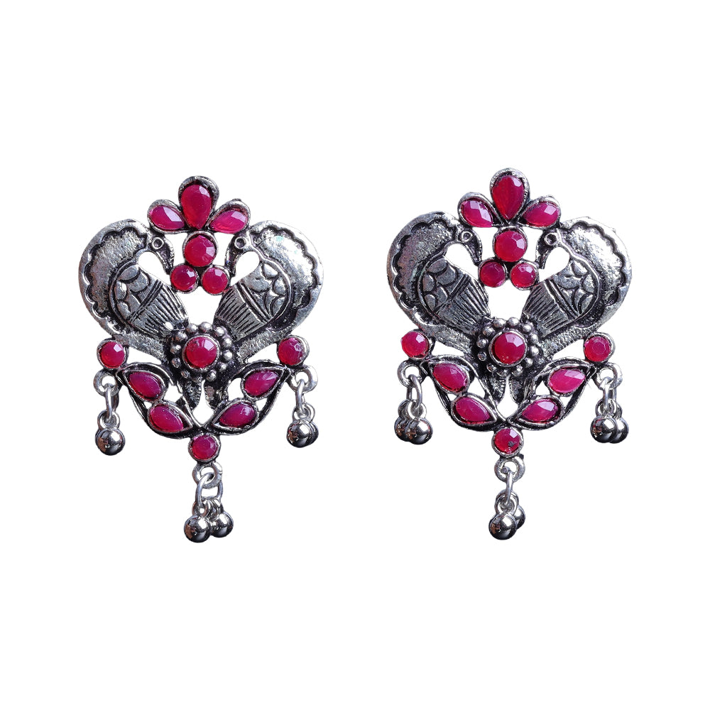 Bulbul Bling Party Studds earrings (Red)