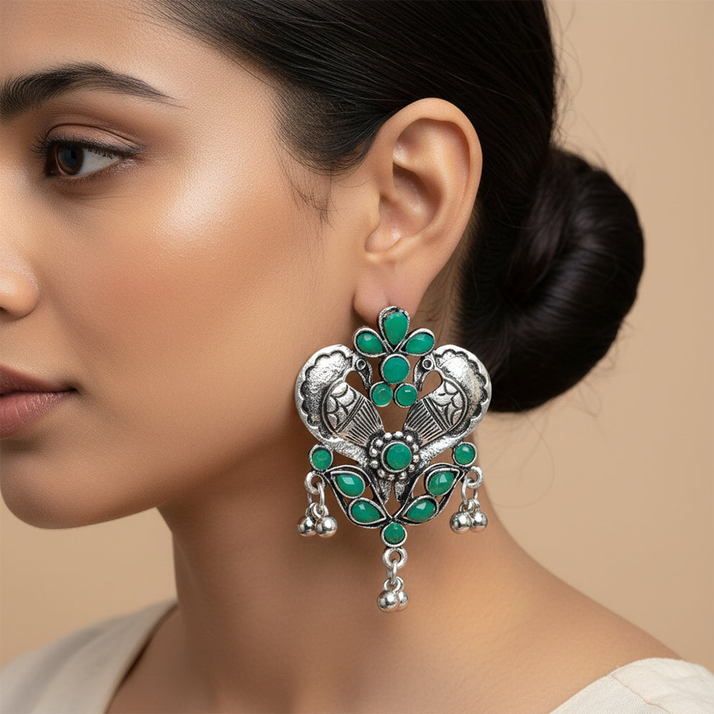 Bulbul Bling Party Studds earrings (Green)