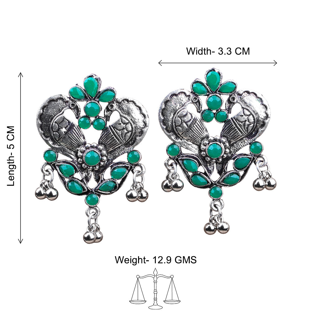 Bulbul Bling Party Studds earrings (Green)