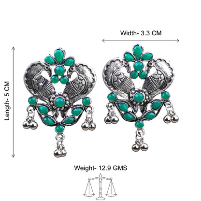 Bulbul Bling Party Studds earrings (Green)