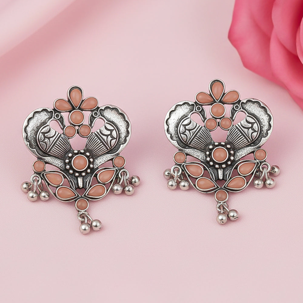 Bulbul Bling Party Studds earrings (Light Orange)