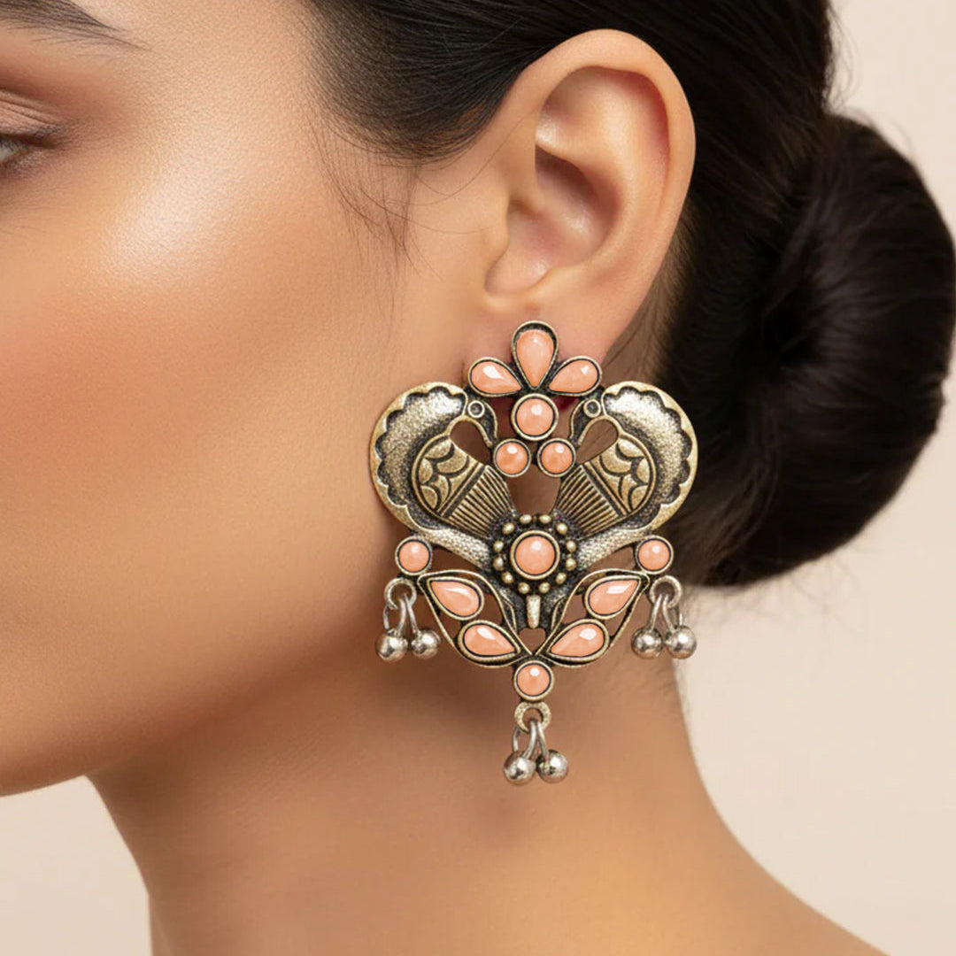 Bulbul Bling Party Studds earrings (Light Orange)