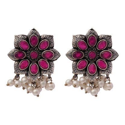 StylishKudi Oxidised Silver Earrings&Chandbali Earrings ComboSet for Women&girl
