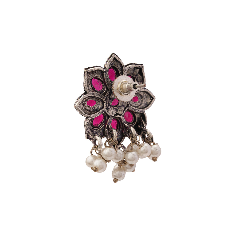 Jugni vibrant stud earrings (Red)