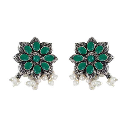 Jugni vibrant stud earrings (Green)