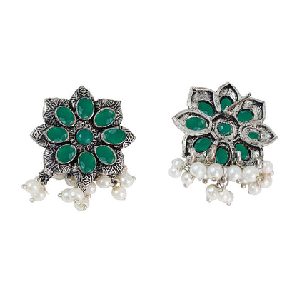 Jugni vibrant stud earrings (Green)
