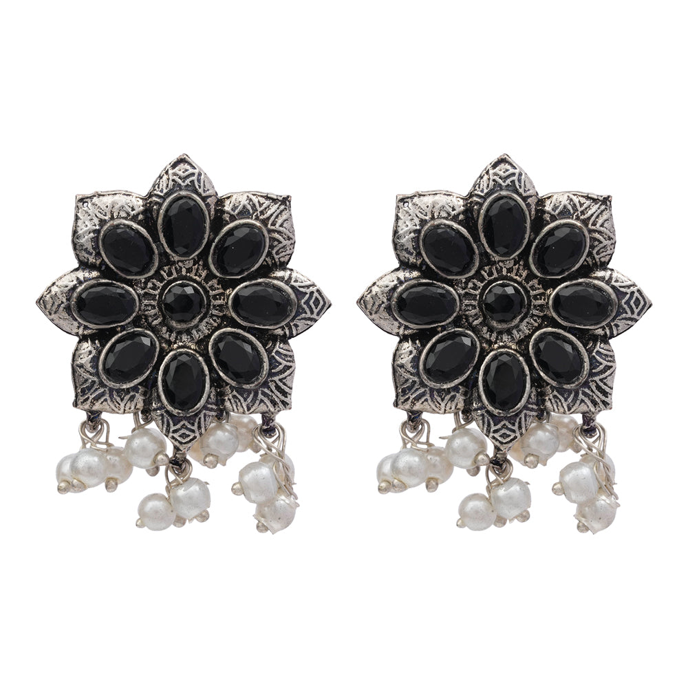 Jugni vibrant stud earrings (Black)