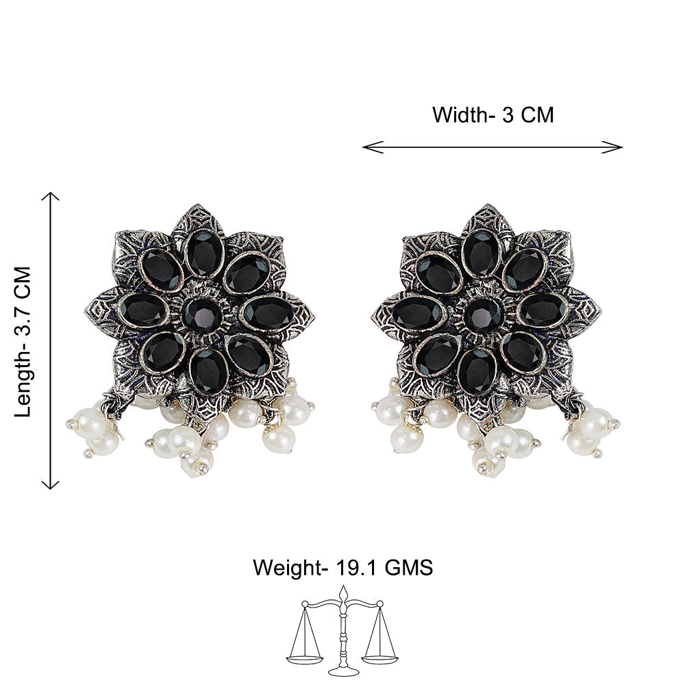 Jugni vibrant stud earrings (Black)