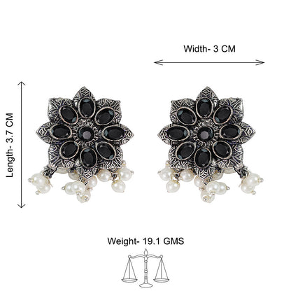 Jugni vibrant stud earrings (Black)