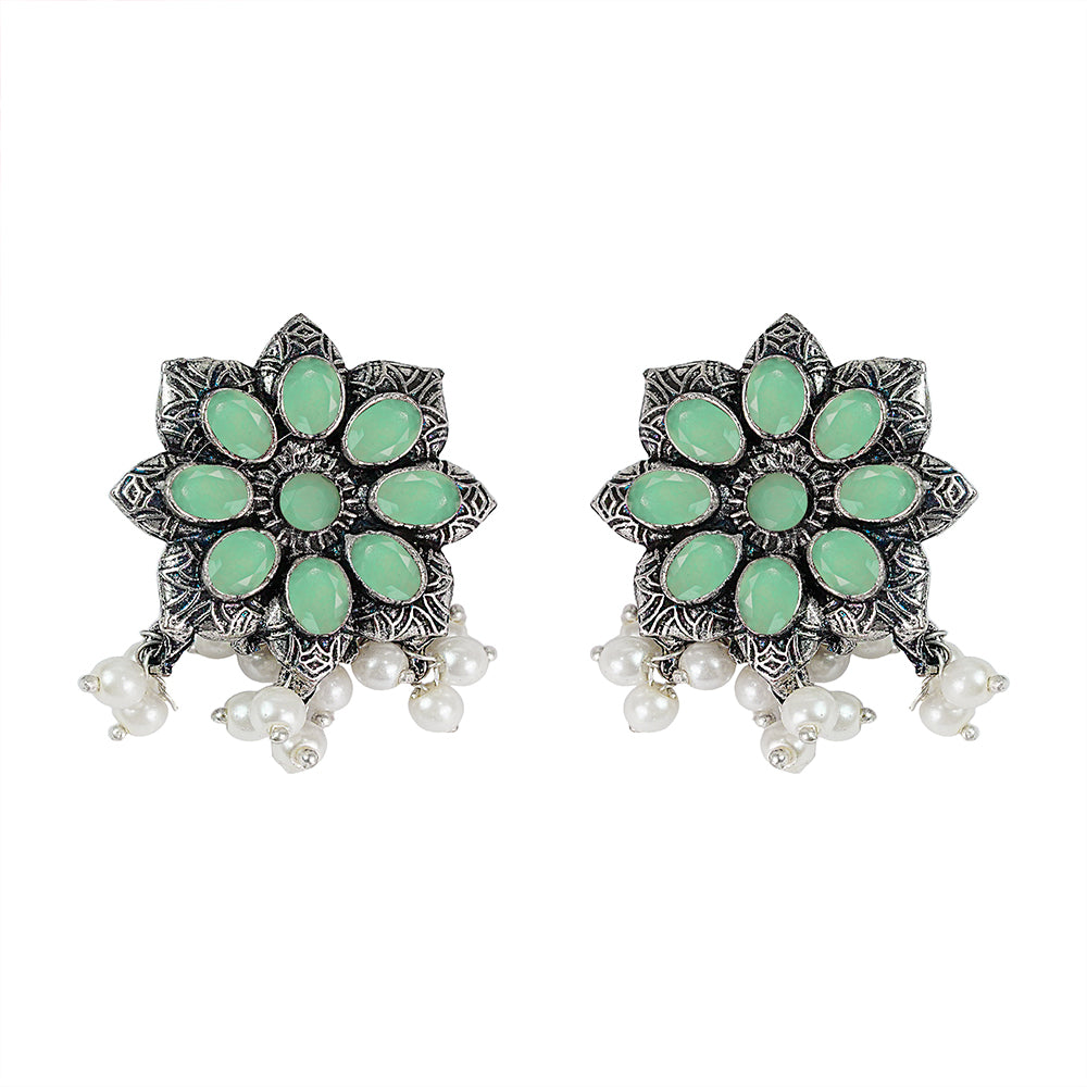 Jugni vibrant stud earrings (Pista)