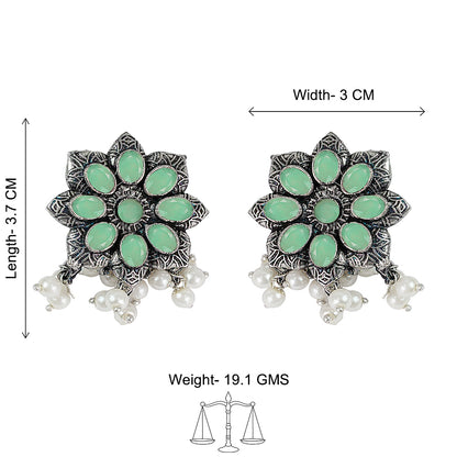 Jugni vibrant stud earrings (Pista)