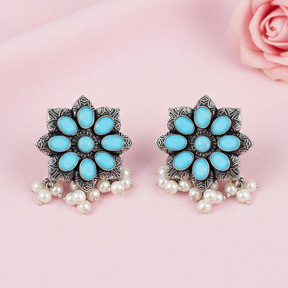 Jugni vibrant stud earrings (Sky Blue)