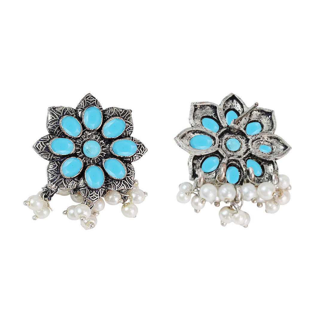 Jugni vibrant stud earrings (Sky Blue)