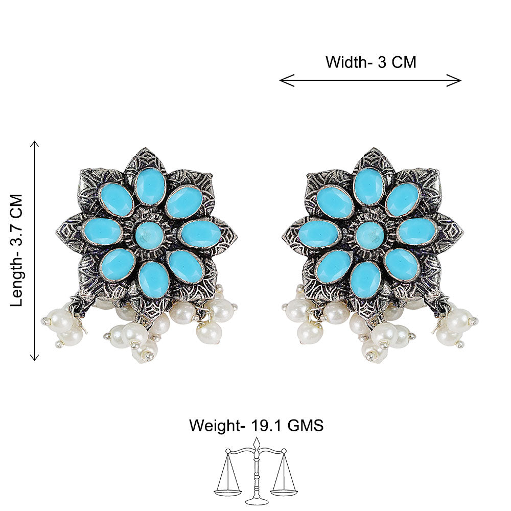 Jugni vibrant stud earrings (Sky Blue)