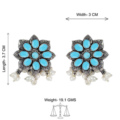 Jugni vibrant stud earrings (Sky Blue)