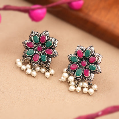 Jugni vibrant stud earrings (Multicolored)