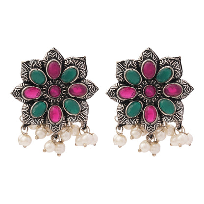 Jugni vibrant stud earrings (Multicolored)