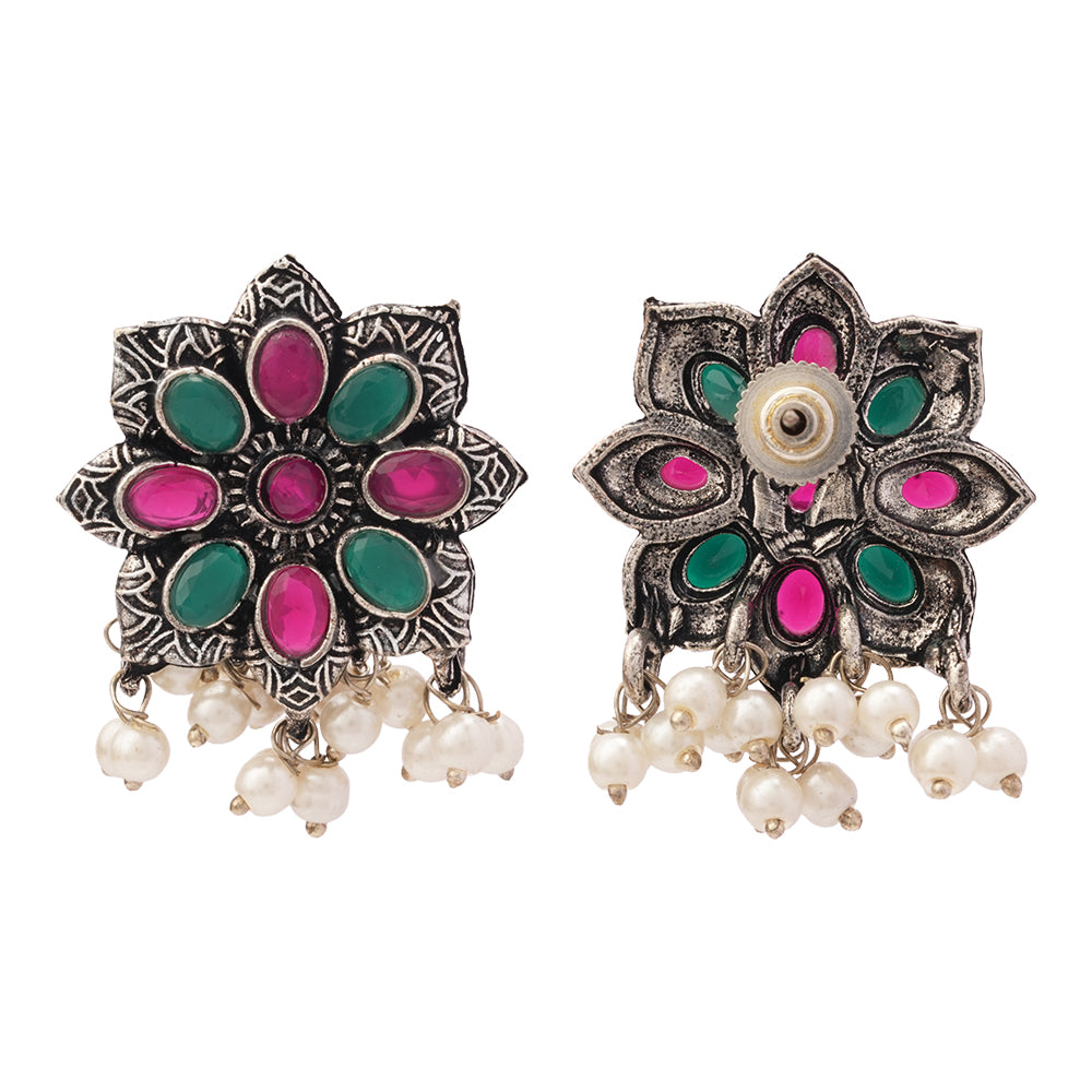 Jugni vibrant stud earrings (Multicolored)