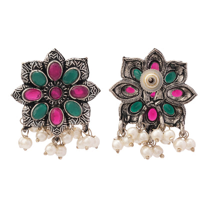 Jugni vibrant stud earrings (Multicolored)