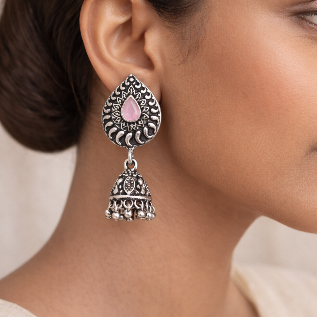 Rain Drop Rani Hanging Jhumki Earrings (Yellow)