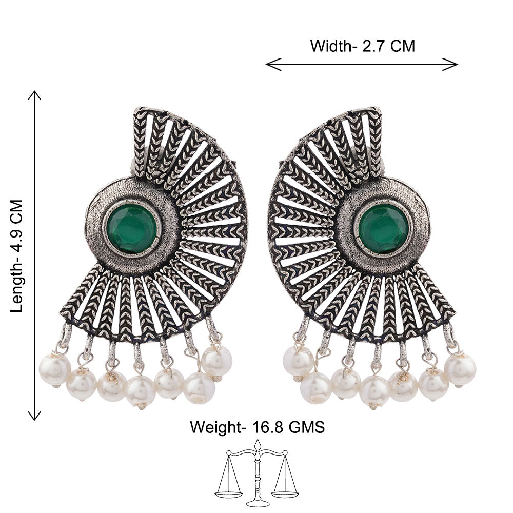 StylishKudi Oxidised Silver Earrings&Chandbali Earrings ComboSet for Women&girl