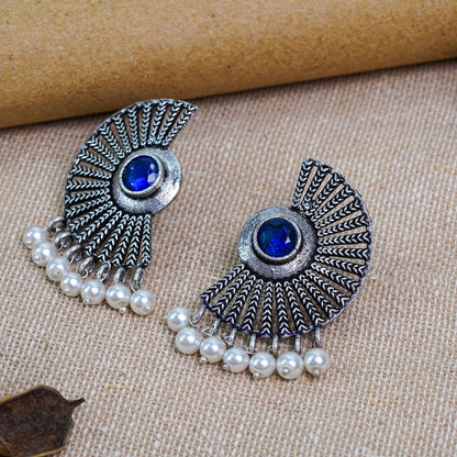 StylishKudi Oxidised Silver Jhumka & Stud Earrings ComboSet for Women&girl