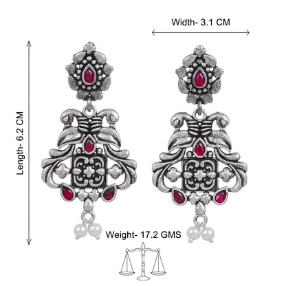 Feathered Grace dangler earrings (Red)
