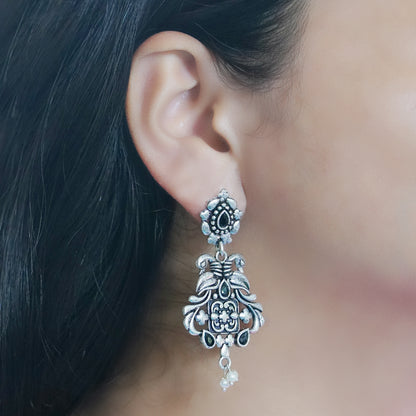 Feathered Grace dangler earrings (Green)