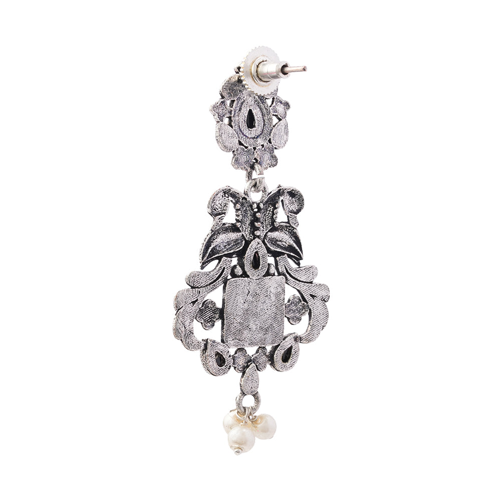 Feathered Grace dangler earrings (Black)