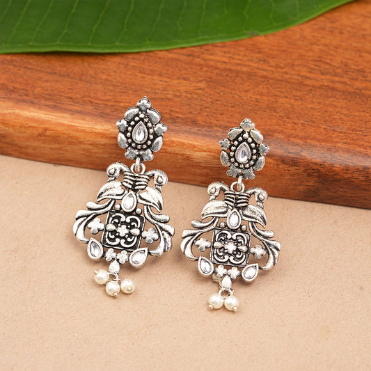 Feathered Grace dangler earrings (White)